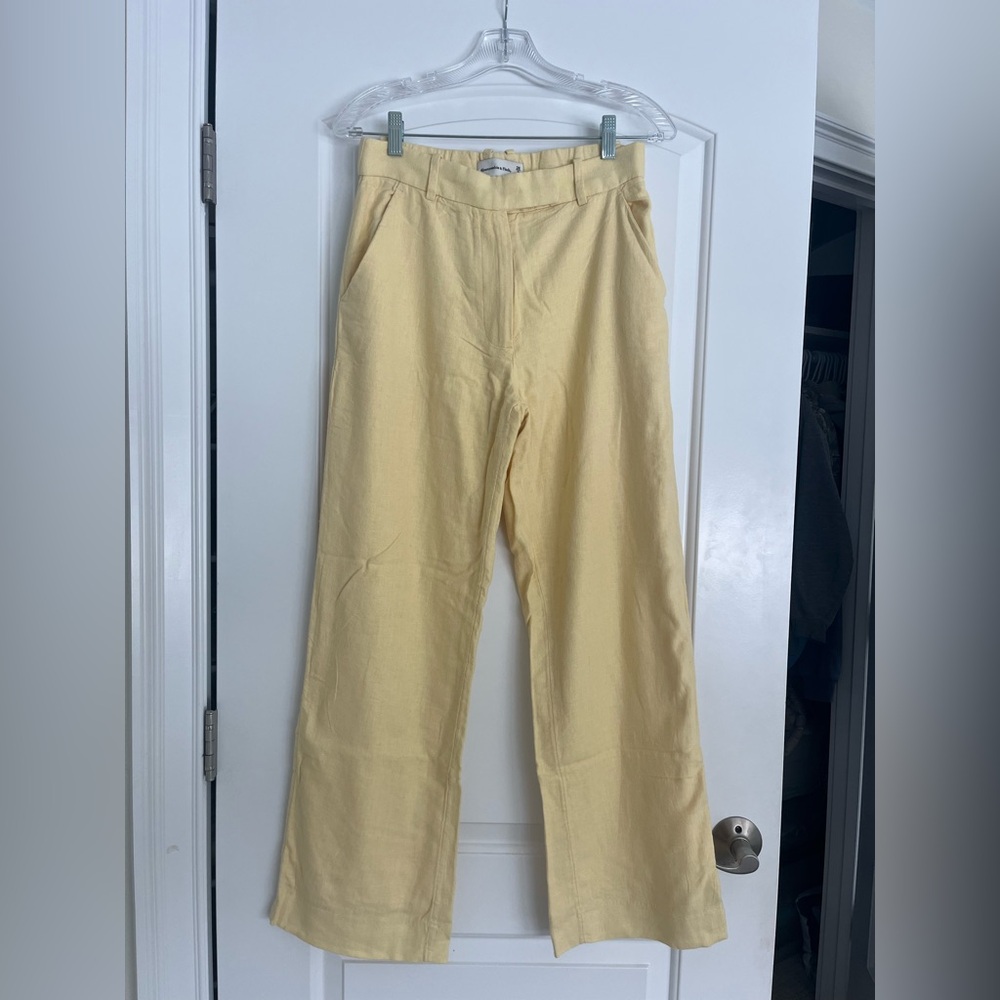 Abercrombie & Fitch Butter Yellow Linen Trousers